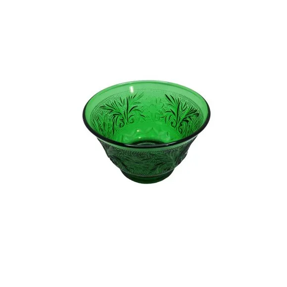 vintage anchor hocking forest green glass custard/ice cream bowl - Picture 2 of 5